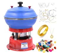 Pulidor de Vibración con Tambor, Máquina de Pulido de Joyería por Vibración de 8 Pulgadas, Equipo de Pulido de Rocas y Piedras de 3,5L para Proyectos de Bricolaje, Joyería y Metal