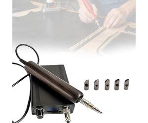 Pulidor eléctrico de bordes de cuero 5 en 1 y máquina de prensado en caliente con control digital de temperatura y múltiples cabezales para sellar, sellar y planchar bordes de cuero en zapatos y