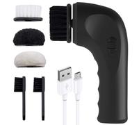 Pulidor eléctrico de zapatos, cepillo eléctrico portátil para limpiar zapatos, kit de pulido y cuidado de zapatos, kit de brillo de zapatos de cuero para hombres y mujeres, kit de cuidado de botas de