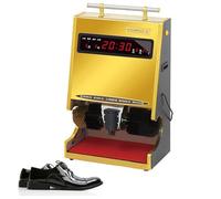 Pulidor eléctrico de zapatos, máquina de limpieza de zapatos totalmente automática manos libres con doble cepillo y visualización de tiempo para hotel, oficina, aeropuerto, uso en estaciones