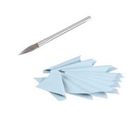 Pulidor profesional de ágata, 1 mango de hierro, con forma de espada, cuchillo de ágata, herramienta de arcilla para joyas, oro, plata, con 10 paños de pulido