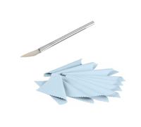Pulidor profesional de ágata, 1 pieza con mango de hierro, cuchillo de ágata, oro y plata, herramienta para manualidades de arcilla con 10 paños de pulido