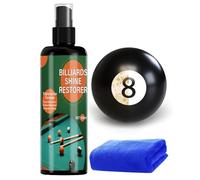 Pulidor restaurador de bolas de billar, 100 ml, niebla suave de limpieza de mesa de billar con toalla, spray restaurador de bolas de piscina, para adolescentes, esposa, marido, hijo, hija, familia y