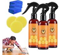 Pulidor y limpiador de cera de abeja natural pura y micromolecularizada 2025, se utiliza para cuidar madera, cuero y muebles, polvo de grasa, polvo y suciedad, larga duración (3)