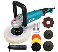 Pulidora Coche, ENEACRO 1200W Máquina Pulidora, 6 Velocidades Variables, D-Mango Desmontable/Mango Lateral, Almohadilla reemplazable 150mm/180mm, para Coche,Muebles,Motocicletas