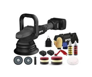 Pulidora Coche, Pulidora a batería, Máquina Pulidora, 20V 125mm 18V Pulidora Excentrica, pulidora inalambrica coche, 2x Batería Li-on 4.0Ah, 6x Esponja pulir Coche