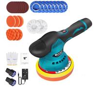Pulidora con batería de 21 V, juego de 22 unidades, pulidora excéntrica de 12 mm, pulidora excéntrica para coche, 8 velocidades variables, pulidora con batería para el cuidado del coche, pulido