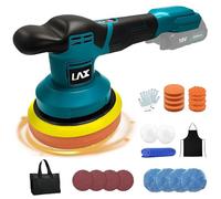 Pulidora con batería para Ma-kita 18 V, 6 pulgadas, 3 velocidades hasta 7000 rpm, ligera e inalámbrica, juego de 21 piezas para pulir, encerar y preparar el coche (sin batería)