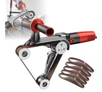 Pulidora De Banda Para Tubos, Amoladora De Tubos (110 W), Pulido De 6 Velocidades Y Eficiencia, Rueda Guía De Precisión/banda De Lijado Sin Desviaciones Fáciles, Para Pulir,3 Roller