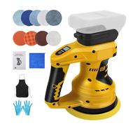 Pulidora de batería compatible con batería Dewalt de 20 V (sin batería), pulidora excéntrica eléctrica de 6 pulgadas con 12 cabezales e indicador de nivel de batería, 0-4500 rpm, 8 velocidades
