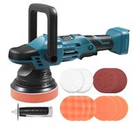Pulidora de batería, máquina pulidora de 6 velocidades, mini máquina pulidora inalámbrica de 5 pulgadas, esponja de pulido de 125 mm, para quitar mortero de pintura, pulir, lijar, para Ma-kita 18 V