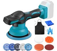 Pulidora de batería para coche, compatible con Makita 18 V - 150 mm, con 8 velocidades variables (0-4500 rpm), juego de 12 pulidores para detalles de coche, pulidora, pulir, encerar, eliminar arañazos