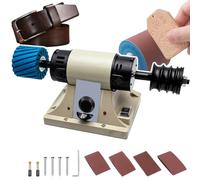 Pulidora de Bordes de Cuero Eléctrica de 400W, con 12Correas de Lijado y Rueda de Madera, for Carteras, Cinturones, Bolsos y Manualidades de Cuero DIY