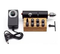 Pulidora De Bordes De Cuero Portátil, 1000~6000 Rpm, Pulidora De Cuero Portátil, Con 8 Puntas De Madera De Ébano, Para Bordes De Artesanía De Cuero