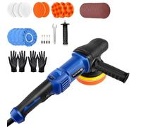 Pulidora de coche, 920 W, pulidora excéntrica, 6 velocidades variables, juego con almohadillas de pulido de 127 mm, 2800 - 5800 rpm, tratamiento profesional para pulir coches, barcos, motocicletas