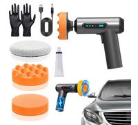 Pulidora de coche - Máquina pulidora inalámbrica de 80 W con 6 accesorios, carga USB, pantalla digital, kit inalámbrico para detalles y encerado del hogar