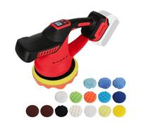 Pulidora de coche para Makita 18 V, sin escobillas, pulidora excéntrica de 6 pulgadas, con velocidades de 6 niveles de hasta 6000 rpm, para pulir, encerar, acondicionamiento del coche (rojo, para