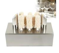 Pulidora de copas de vino de acero inoxidable, 3/5/8 cepillos de microfibra extraíbles, 300/330/660 copas/hora, secado instantáneo con aire caliente a 136 °F, para restaurantes y bares 8Brush