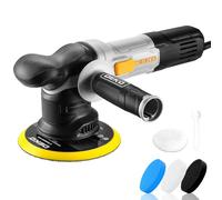 Pulidora de Doble Acción, DEKOPRO 800W Kit Pulidora Coche，con 150MM Almohadilla Abrasiva, 6 Velocidades Variables, 1800-5500 RPM, 9MM Orbital - Para Detallar, Pulir y Encerar el Coche