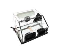 Pulidora De Mesa Eléctrica De 2 Orificios Totalmente Cerrada Con Ventilador Y Luz LED, Caja De Polvo Transparente Con Cubierta Acrílica Para Tallar, Cortar, Taladrar Y Pulir