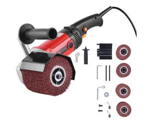 Pulidora de metales VEVOR, herramienta de acondicionamiento de superficies de 1200 W y 6 velocidades variables, pulidora de metales eléctrica de mano con 4 ruedas de pulido de fibra para acero inoxida