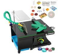 Pulidora de rocas - Mini perforadora de precisión multifunción de 1850 W, máquina facetadora de gemas de 800-12000 rpm, equipo lapidario con tubo de agua de refrigeración