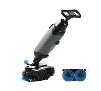 Pulidora de suelo comercial con cepillos dobles giratorios y cabezal giratorio de 360° para una limpieza eficiente de grandes superficies