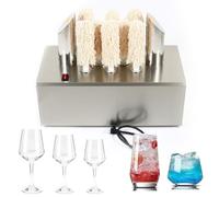 Pulidora de vidrio automática comercial con cepillos de microfibra ultrasuave, secado al aire caliente a 57.8 °C, pule y seca copas de vino, tazas de cerveza en 5-10 segundos