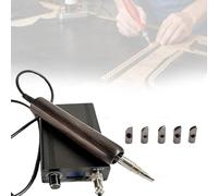 Pulidora eléctrica de bordes de cuero y prensa en caliente, herramienta 5 en 1 con control digital (40-700 °C), incluye 5 cabezales, ideal para sellar, sellar, planchar bordes de cuero de zapatos