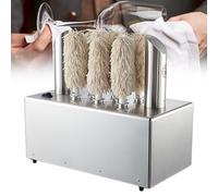 Pulidora eléctrica de copas de vino, 3/5/8 cepillos de microfibra extraíbles, 300/330/660 copas/hora, secado instantáneo con aire caliente a 58 °C, para bares, restaurantes y hoteles 8Brush