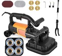 Pulidora EléCtrica De Diamante, Amoladora De HormigóN De 3800 W | 6 Velocidades Ajustables,Con Varilla De ExtensióN,Para Cemento,Baldosas,MáRmol Y Granito W/Vacuumcleaner(B)