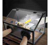 Pulidora eléctrica de mesa de molienda con caja de polvo, cubierta acrílica y luz LED para un control eficiente del polvo y un trabajo de precisión