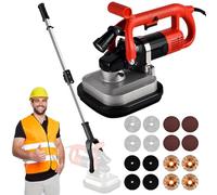 Pulidora eléctrica de suelo de cuatro cabezales con 12 discos de molienda y luz LED, 3600 W de doble mango, dispositivo de molienda de suelo de hormigón para decoración de uso empresarial