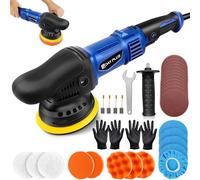 Pulidora excéntrica para coche, 920 W, juego de 32 unidades, con 6 velocidades variables, tratamiento profesional para pulir coches y muebles, con plato de pulido de 120 mm