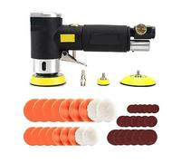 Pulidora, Mini lijadora de aire de 2 "/3", pulidora neumática de doble acción, máquina pulidora, Kit de lijado for acabado de superficie de carrocería automática(Black Air Sander)