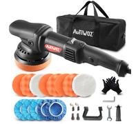 Pulidora Orbital,AUTIWOZ 920W Pulidora Coches, Juego de Pulidora Excéntrica,125mm Almohadilla de Pulido,Mango en D y Mango Lateral,6 Velocidades, 2800-5800RPM, Pule Coches, Barcos y Motos.