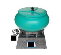 Pulidora vibratoria de joyería con capacidad de 12 L y barril vibratorio de 17" con borde metálico grande, herramientas de limpieza y pulido.