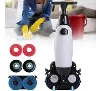 Pulidora y abrillantadora de pisos comercial con operador a pie de 43cm, cepillos dobles,almohadillas y impulsores dobles, estructura de limpieza de 360°,batería de litio recargable inalámbrica White