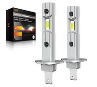 Pulilang Bombilla H1 LED Canbus, 50W 10000LM 6500K Blanco frío+400% Brillo H1 LED Faros Delanteros para Coches y Moto, 1:1 Diseño de Lámpara Halógena, 2 Lámparas H1