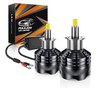 Pulilang Bombillas H3 LED, 360° 96 CSP Chips 8 Caras 800% Más Brillante Bombilla 30000LM 150W 6500K Blanco LED H3 Coche y Moto Para Canbus Sin Errores, Lmpermeable IP68 Plug And Play, Juego De 2