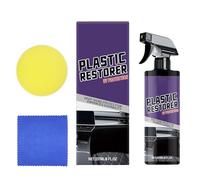 Pulimento Para Coche - 237ml Brillador de Molduras con Esponja y Toalla,Spray Protector UV para Renovación de Interiores y Restauración de Arañazos,Restauración de Arañazos