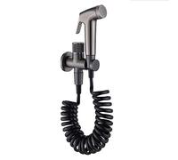 Pulinador de bidé de mano para el inodoro, colchón de pañales de tela portátil de latón Juego de rociador de bidet de baño de agua fría con manguera de ducha de PVC para baños de mascotas, higiene