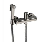 Pulinador de bidé de mano para el inodoro, kit de rociador de pañales de tela gris kit de latón montado en la pared del rociador de rociador de bidet de un solo mango de inodoro Bidet Kit con