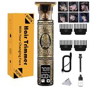 PULIS Cortapelos Profesional, Cortabarbas 0mm T Blade Recortador de Pelo Cortabarbas Eléctrico Recortador de Pelo para Hombre USB Recargable sin cable con 4 peines accesorios