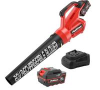 PULITUO - Soplador de Hojas inalámbrico, soplador de Hojas de 20 V 400 CFM con batería y Carga de 4.0 Ah, soplador eléctrico inalámbrico con Control de 2 velocidades, Ligero de Mano para Hojas de