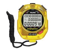 PULIVIA Cronómetro Deportivo, Cronómetro Digital 10 Vueltas/Fracciones con Regresiva, Despertador Calendario Pantalla Grande, Cronómetro para Entrenadores Carrera Entrenamiento Deportivo, Amarillo
