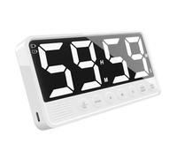 PULIVIA Temporizador Cocina Digital Pantalla LED Extragrande 7.4", 6 alarmas 4 Volumens, 3 preajustes, Soporte magn¨¦Tico, Recargable, Temporizador Regresiva/Progresiva para Cocinar Gimnasio, Blanco