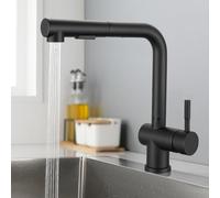 Pull Down Kitchen Mixer Faucet with Spray Swivel Single Hole Single Handle 2 Modes Stainless Steel Kitchen Sink Faucet Pull Down-Grey