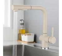 Pull Down Kitchen Mixer Faucet with Spray Swivel Single Hole Single Handle 2 Modes Stainless Steel Kitchen Sink Faucet Pull Down-Grey