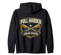 Pull Harder Dream Bigger Rowing Crew Team Lema Cita Sudadera con Capucha